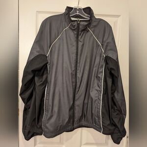 L.L. Bean Men's black gray lightweight windbreaker full zip jacket Big&Tall XXL